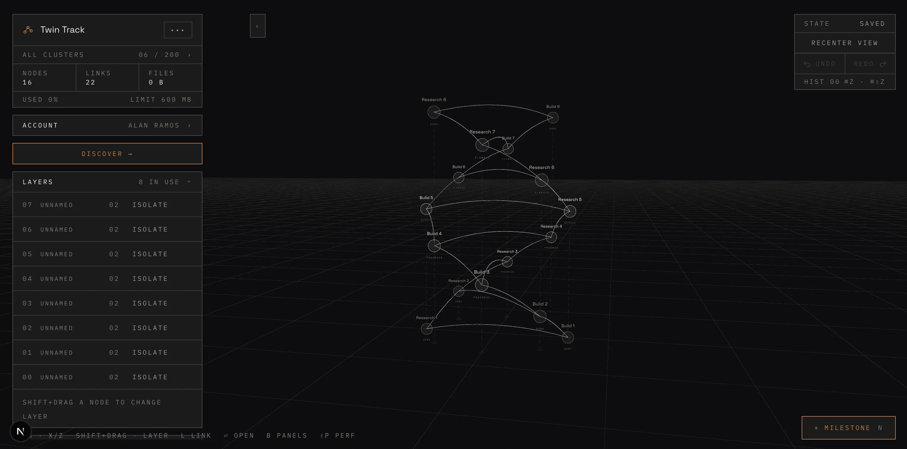 Futurist 3D App — a screenshot of the Planckstar 3D notes app
